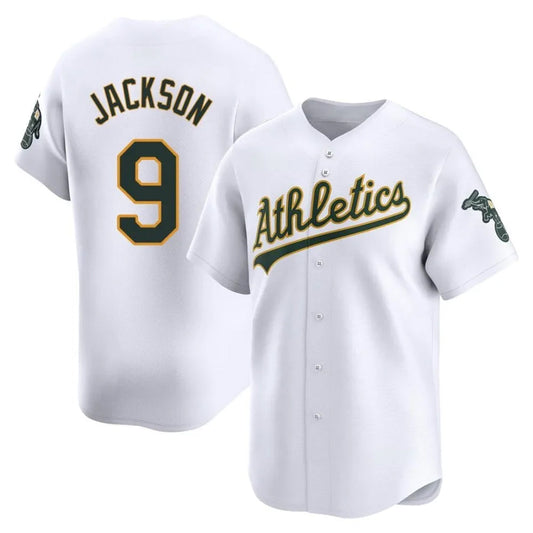Athletics #9 Reggie Jackson Player White Home Game Baseball Jerseys