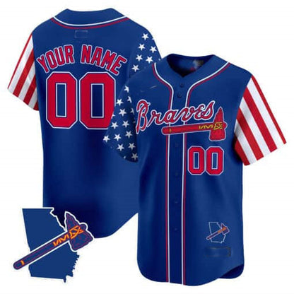 Custom A.Braves Independence Day Vapor Premier Limited V2 ¨CStitched Baseball Jerseys