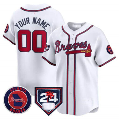 Custom A.Braves Spring Training Patch Vapor Premier Limited ¨CStitched Baseball Jerseys