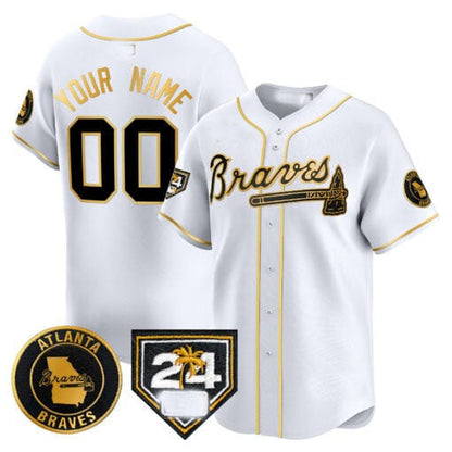 Custom A.Braves Spring Training Patch Vapor Premier Limited ¨CStitched Baseball Jerseys