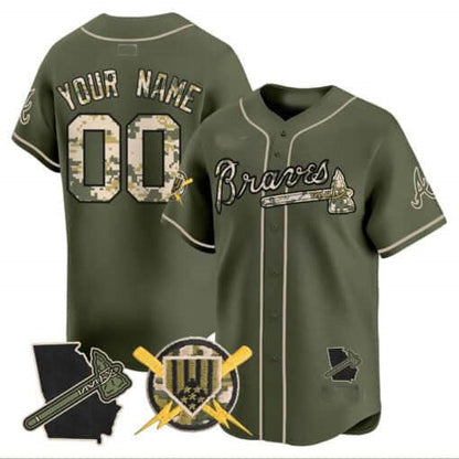 Custom A.Braves Armed Forces Day Vapor Premier Limited ¨C All Stitched Baseball Jerseys