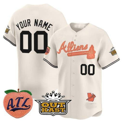Custom A.Braves Atliens & Peach Vapor Premier Limited Jersey¨C Stitched Baseball Jersey