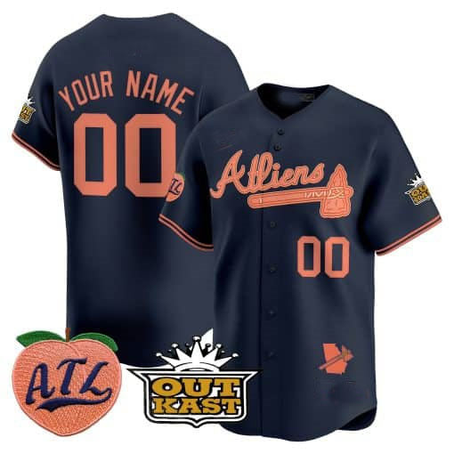 Custom A.Braves Atliens & Peach Vapor Premier Limited Jersey¨C Stitched Baseball Jersey