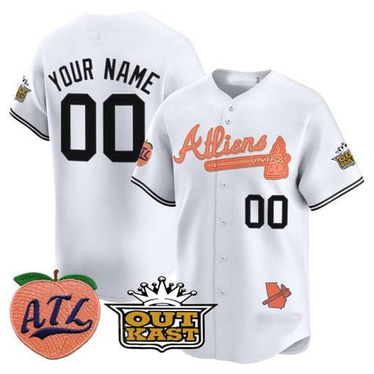 Custom A.Braves Atliens & Peach Vapor Premier Limited Jersey¨C Stitched Baseball Jersey