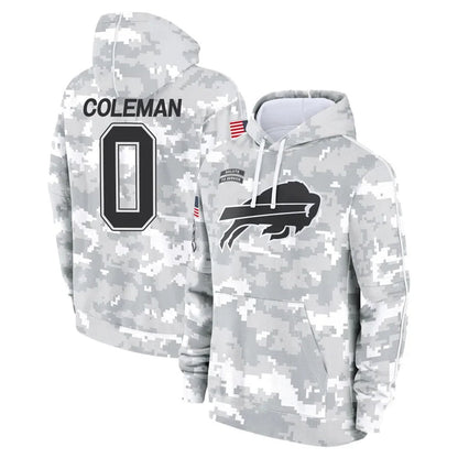 B.Bills #0 Keon Coleman Player Arctic Camo Salute to Service Hoodies Football Jerseys