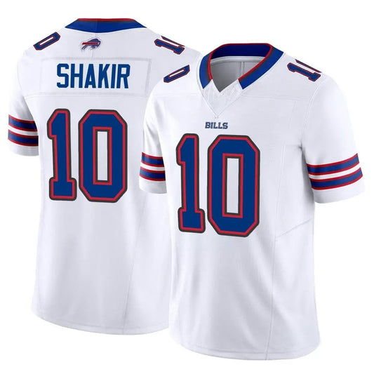 B.Bills #10 Khalil Shakir Player Vapor F.U.S.E. Limited White Football Jerseys
