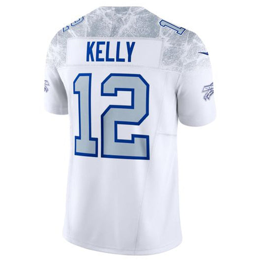 B.Bills #12 Jim Kelly Player White Rivalries Collection Limited Football Jerseys