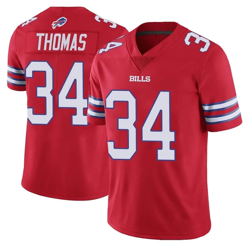 B.Bills #34 Thurman Thomas Player Red Vapor Limited Football Jerseys