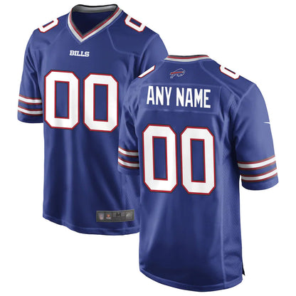 B.Bills Replica Home Game Football Jerseys - Royal - Custom