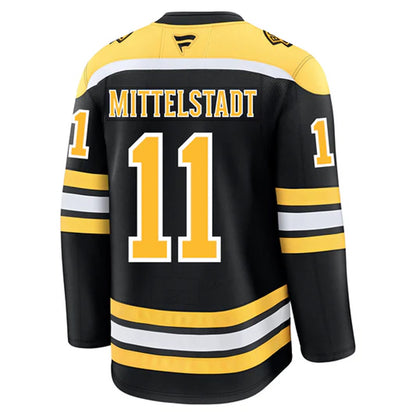 B.Bruins #11 Casey Mittelstadt Player Fanatics Premium Black Home Football Jerseys