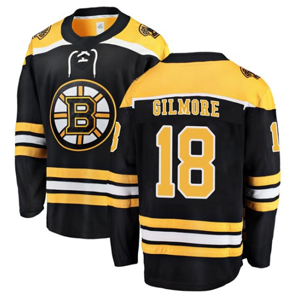 B.Bruins #18 Happy Gilmore Player Fanatics Branded Breakaway Black Home Hockey Jerseys