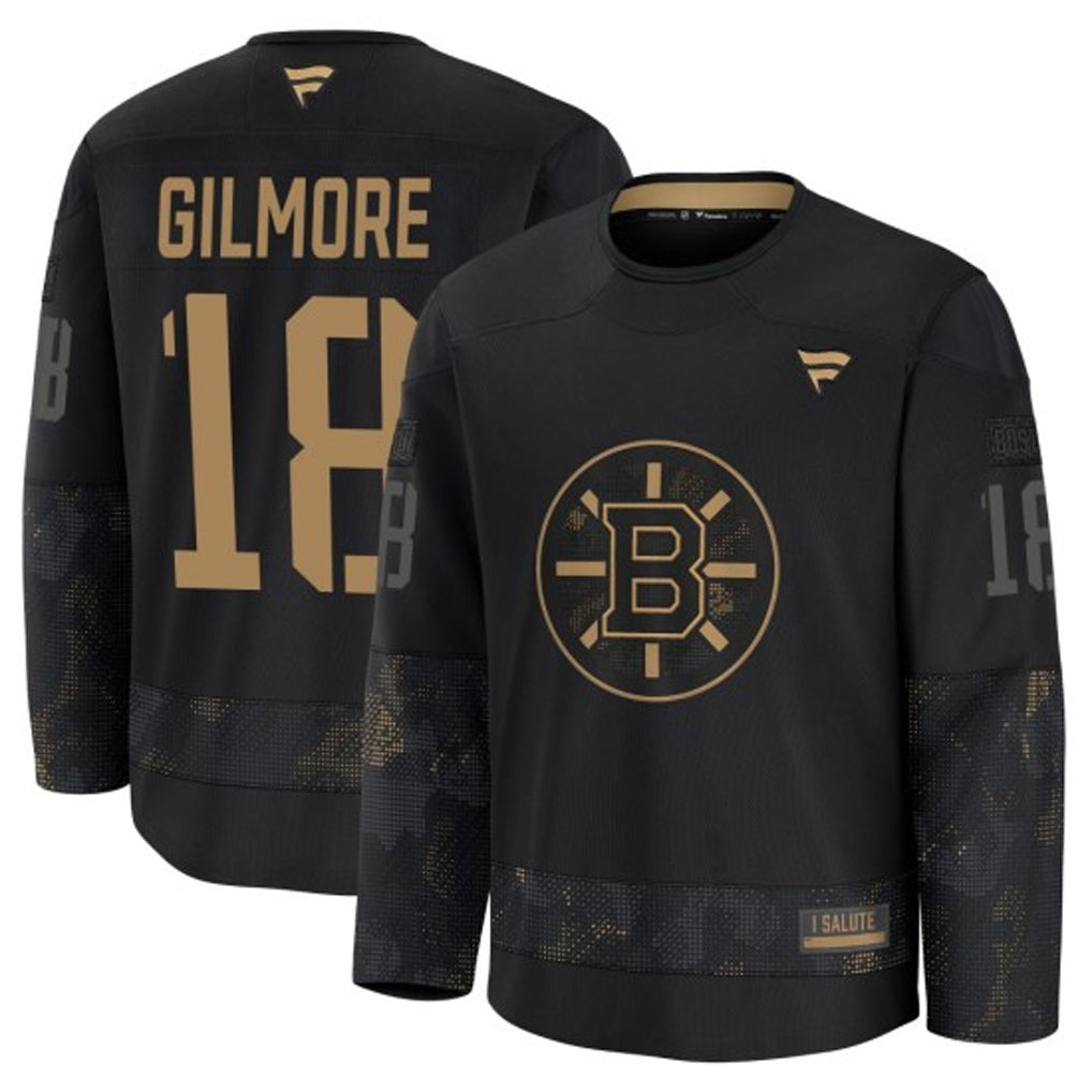 B.Bruins #18 Happy Gilmore Player Fanatics Premium Military Appreciation Hockey Jerseys