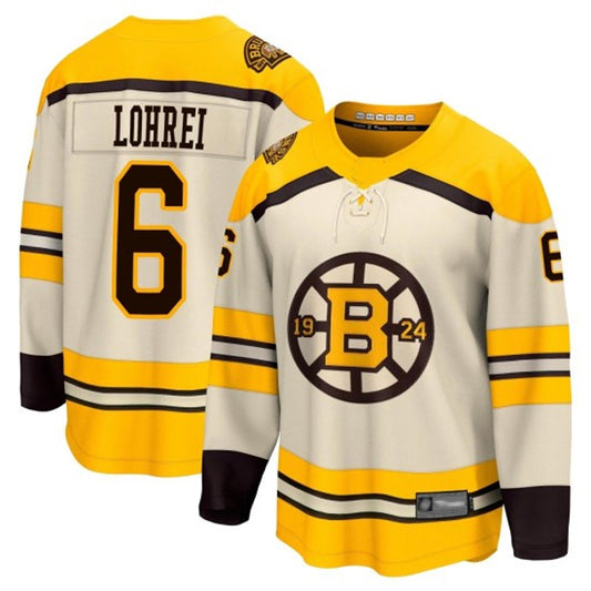 B.Bruins #6 Mason Lohrei Player Fanatics Premier Breakaway Anniversary Hockey Jerseys