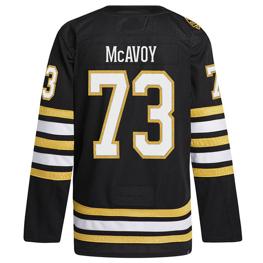 B.Bruins #73 Charlie McAvoy Player Fanatics Black Alternate Hockey Jerseys
