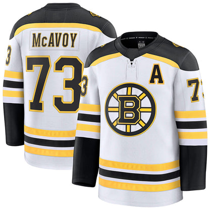 B.Bruins #73 Charlie McAvoy Player Fanatics Breakaway Premium White Hockey Jerseys