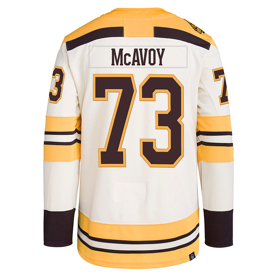 B.Bruins #73 Charlie McAvoy Player Fanatics Fanatics Beige Alternate Hockey Jerseys