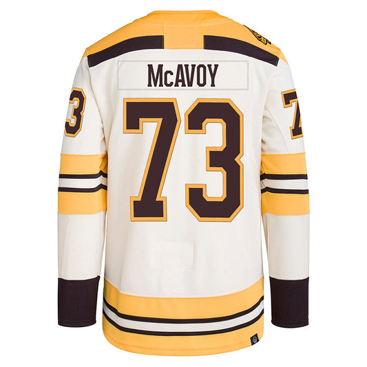 B.Bruins #73 Charlie McAvoy Player Fanatics Fanatics Beige Alternate Hockey Jerseys