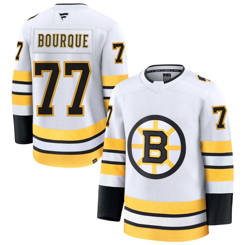 B.Bruins #77 Ray Bourque Player Fanatics Home Breakaway White Hockey Jerseys