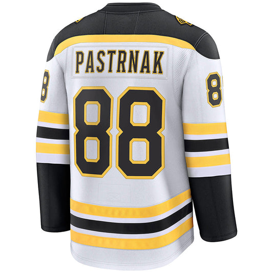 B.Bruins #88 David Pastrnak Player Fanatics Breakaway Premium White Hockey Jerseys