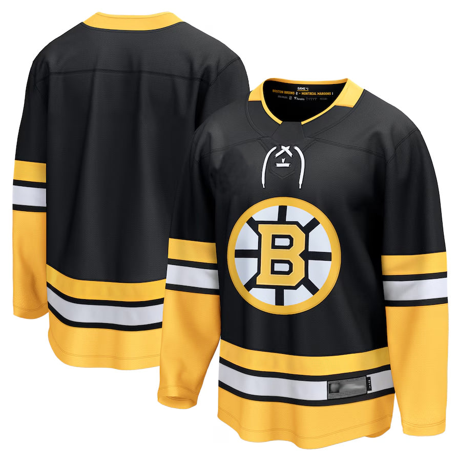 B.Bruins Blank Player Fanatics Black Alternate Breakaway Hockey Jerseys
