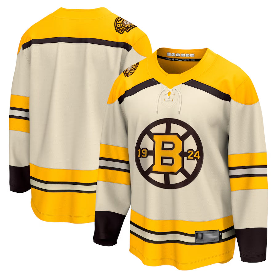 B.Bruins Blank Player Fanatics Cream Premier Breakaway Hockey Jerseys