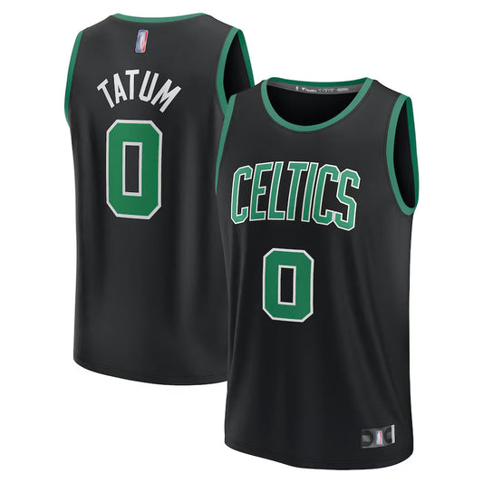 B.Celtics #0 Jayson Tatum Player Fanatics Black Fast Break Replica Player Statement Edition Basketball Jerseys