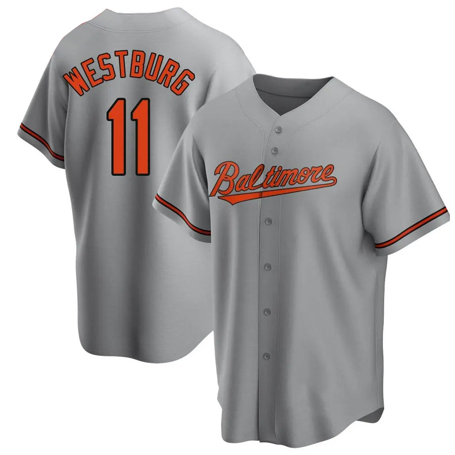 B.Orioles #11 Jordan Westburg Player Gray Replica Game Baseball Jerseys