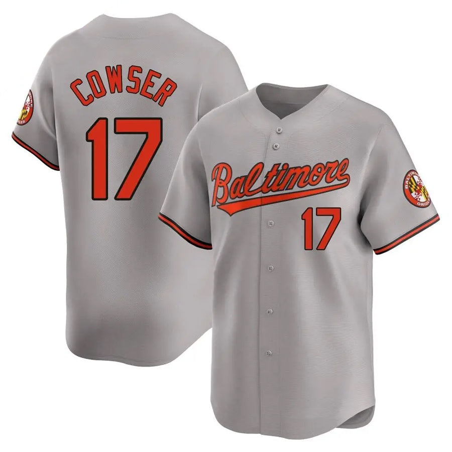 B.Orioles #17 Colton Cowser Player Home Limited Gray Baseball Jerseys