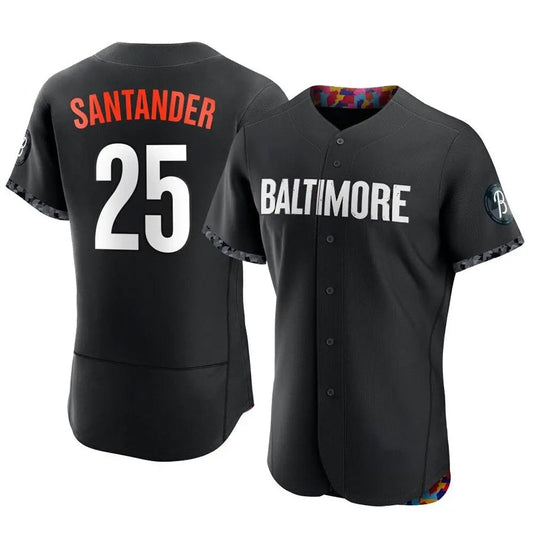 B.Orioles #25 Anthony Santander Player Black City Connect Elite Home Baseball Jerseys