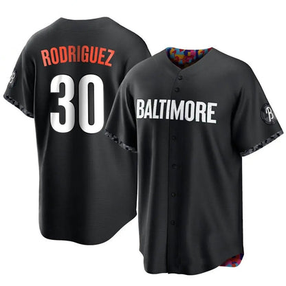 B.Orioles #30 Grayson Rodriguez Player Black City Connect Game Baseball Jerseys
