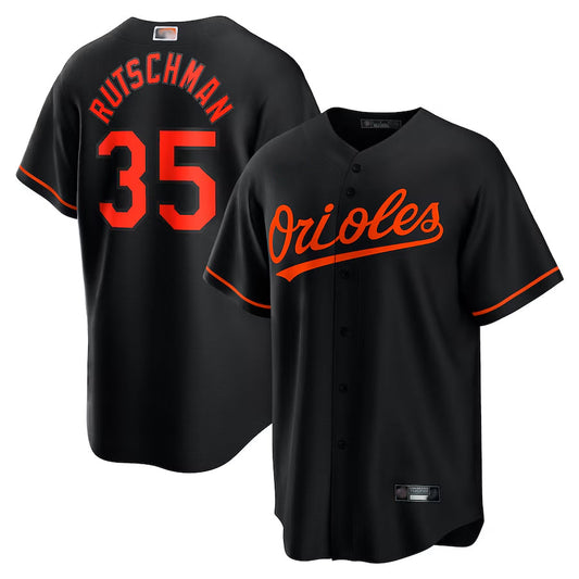 B.Orioles #35 Adley Rutschman Player Replica Black Game Baseball Jerseys