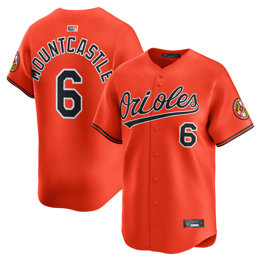 B.Orioles #6 Ryan Mountcastle Player Orange Limited Home Game Baseball Jerseys