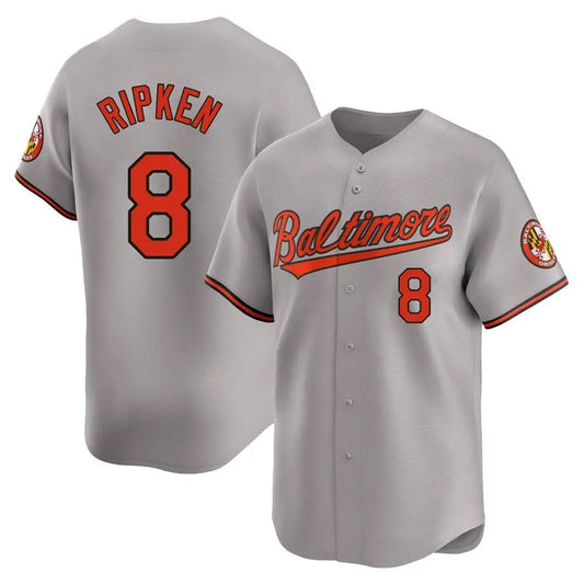 B.Orioles #8 Cal Ripken Jr. Player Gray Limited Road Baseball Jerseys