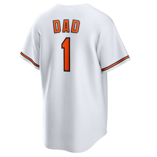 B.Orioles Game Player White #1 Dad Home Replica Baseball Jerseys