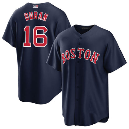 B.Red Sox #16 Jarren Duran Player Navy Alternate Replica Game Baseball Jerseys
