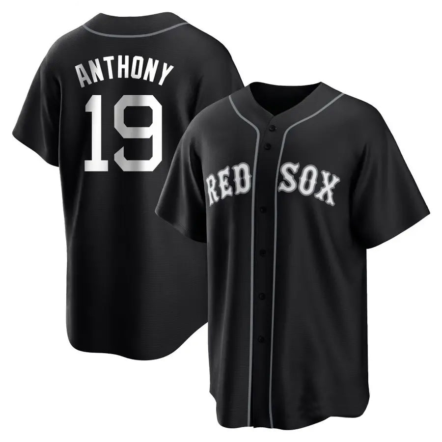 B.Red Sox #19 Roman Anthony Player Black Game Baseball Jerseys