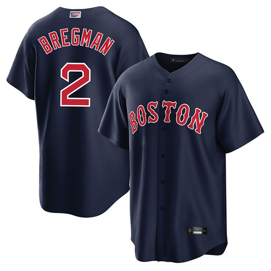 B.Red Sox #2 Alex Bregman Player Navy Replica Baseball Jerseys