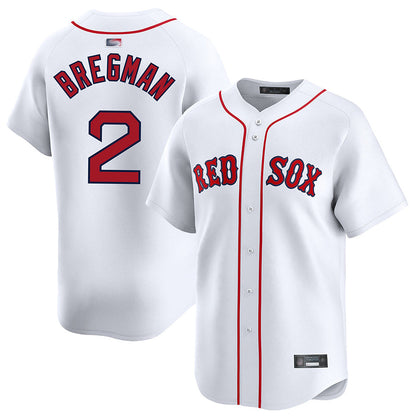 B.Red Sox #2 Alex Bregman Player White Limited Baseball Jerseys
