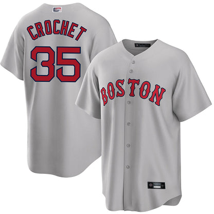 B.Red Sox #35 Garrett Crochet Player Gray Home Replica Baseball Jerseys