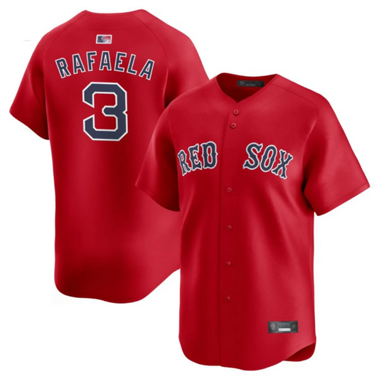 B.Red Sox #3 Ceddanne Rafaela Player Red Home Replica Baseball Jerseys