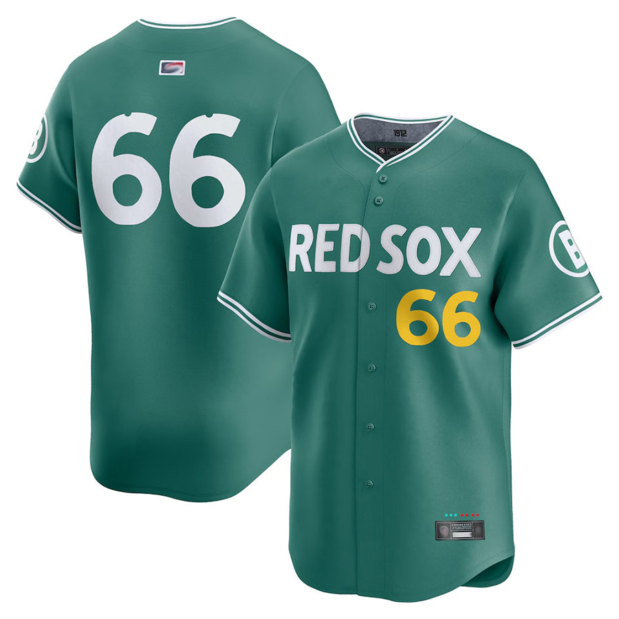 B.Red Sox #66 Brayan Bello Player Green City Connect Limited Baseball Jerseys