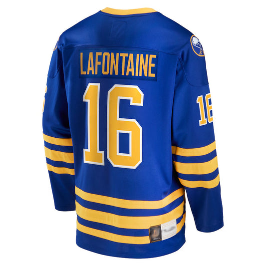 B.Sabres #16 Pat LaFontaine Player Fanatics Breakaway  Royal Hockey Jerseys