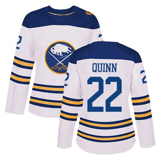 B.Sabres #22 Jack Quinn Player Fanatics White Game Hockey Jerseys