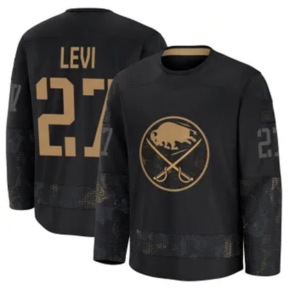 B.Sabres #27 Devon Levi Player Fanatics Home Breakaway Black Hockey Jerseys