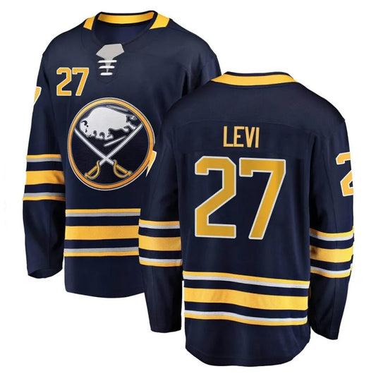 B.Sabres #27 Devon Levi Player Fanatics Home Navy Blue Breakaway Hockey Jerseys
