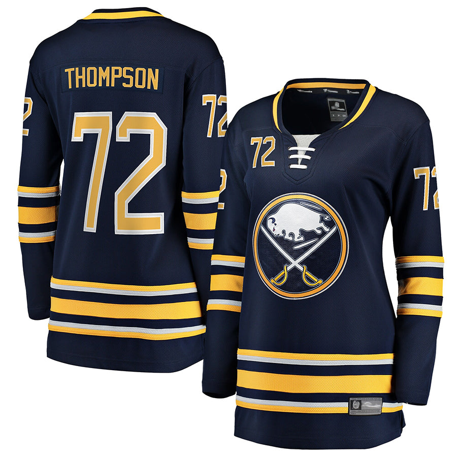 B.Sabres #72 Tage Thompson Player Fanatics Navy Home Breakaway Hockey Jerseys