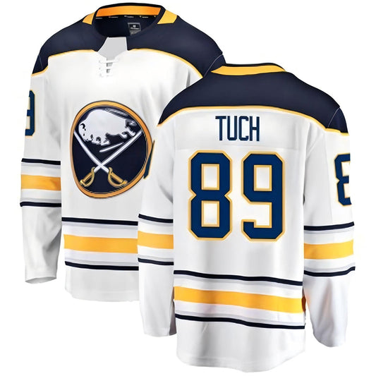 B.Sabres #89 Alex Tuch Player Fanatics Heritage Classic White Hockey Jerseys