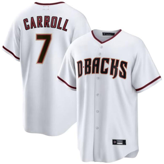 #7 Corbin Carroll Player A.Diamondbacks White Game Baseball Jerseys