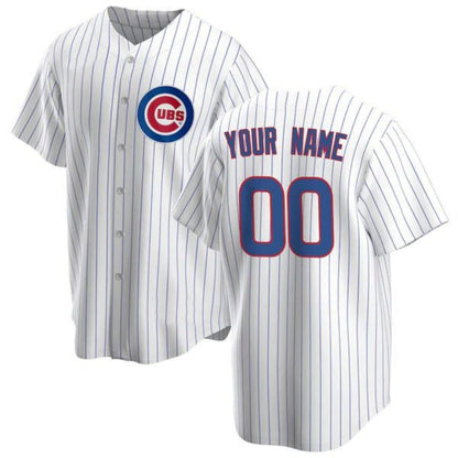 Custom C.Cubs White Home Replica Game Baseball Jerseys