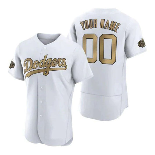 Custom LA.Dodgers White All Star Elite Stitched Baseball Jerseys